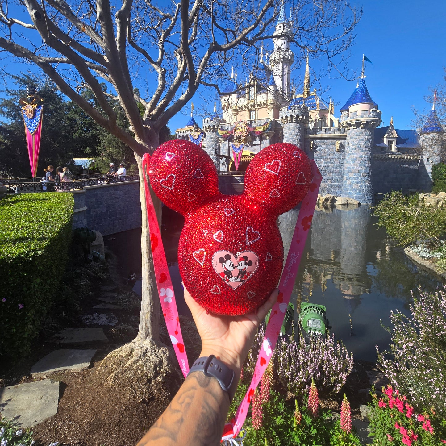 Blinged Disney Valentines Popcorn Bucket